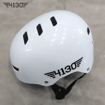 4130 BMX 헬멧 [조절식 프리사이즈] -Glossy White-